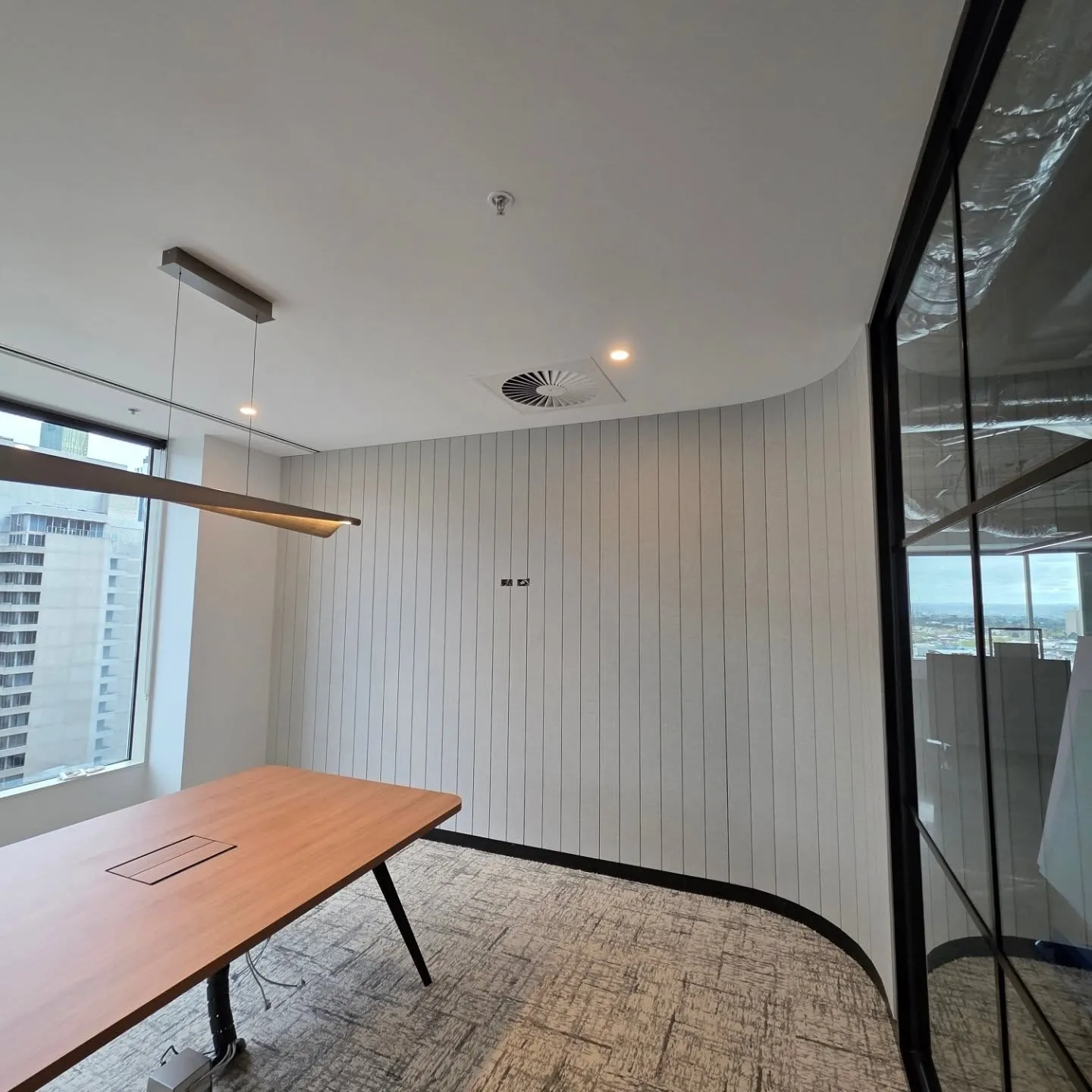 Acoustic wall panelling on Exhibition Street, Melbourne