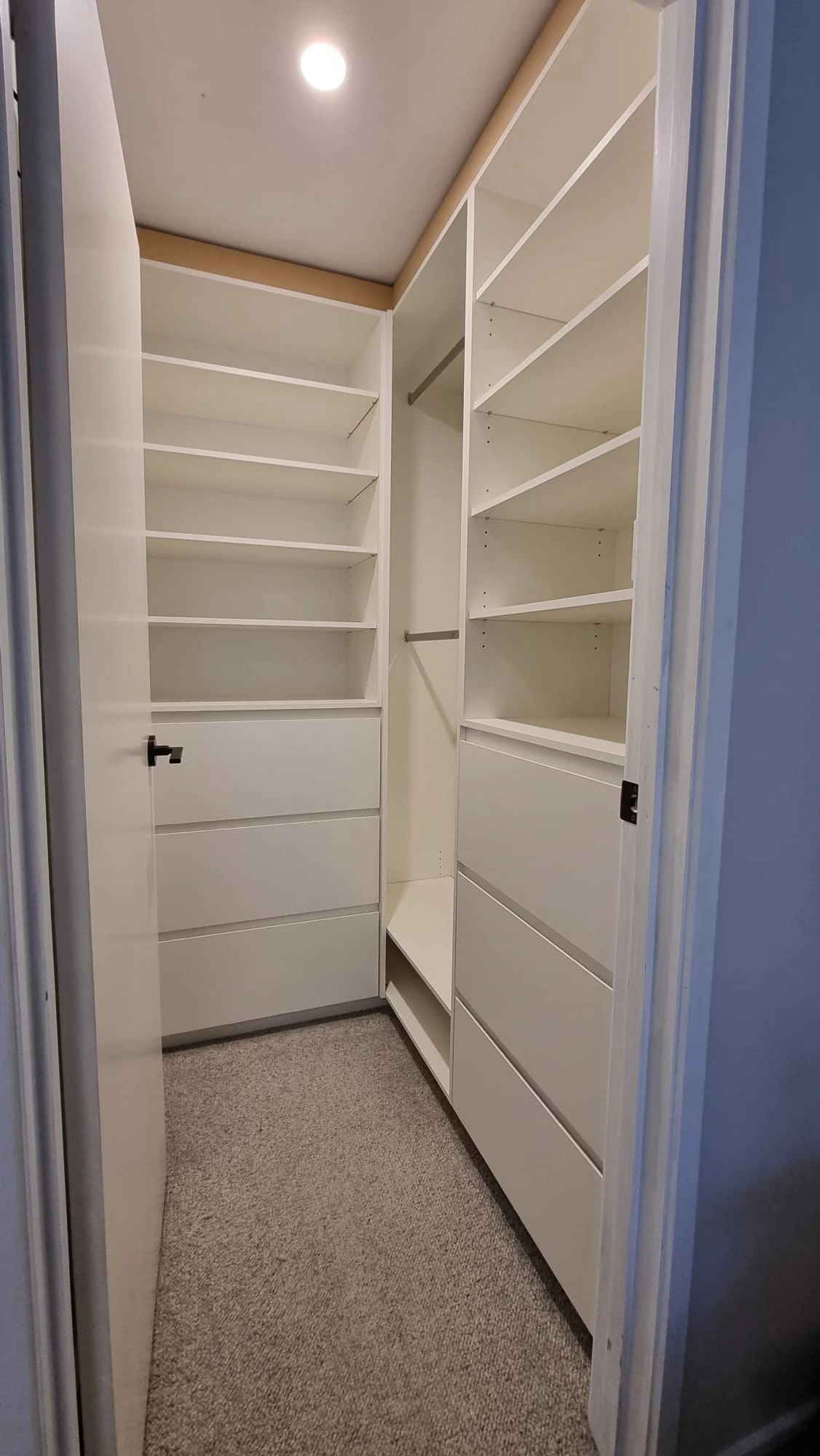 Melbourne walk-in wardrobe installation by Northside Joinery cabinet maker